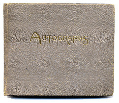 Photograph of cover of autograph album