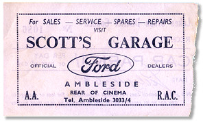 Photograph of advert on back of ticket