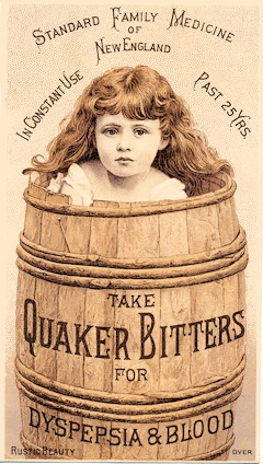 Quaker Bitters advertising trade card