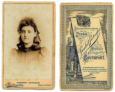  Carte-de-visite (front and back) of Lambert Partington, photographer,  Southport