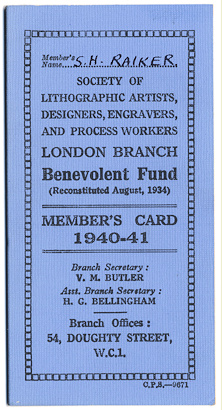 Trade Union membership card