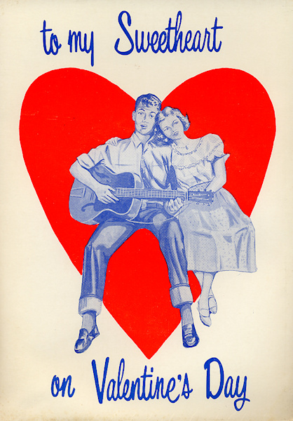 Valentine card for 1959 containing 45rpm record