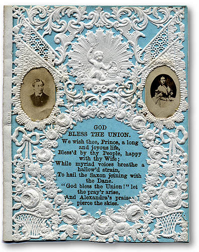 Image of Lace-paper Royal Marriage souvenir 1863