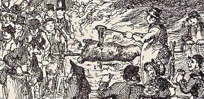 Detail from George Cruikshank's illustration for The Comic Almanack of 1838