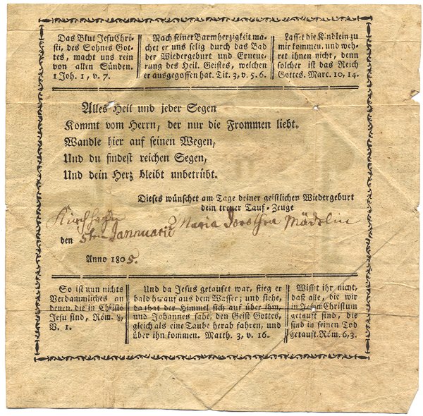 Image of Baptism certificate