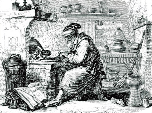 Detail showing alchemist