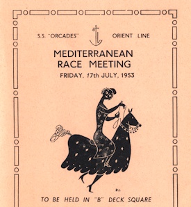 Image of Orient line race meeting card