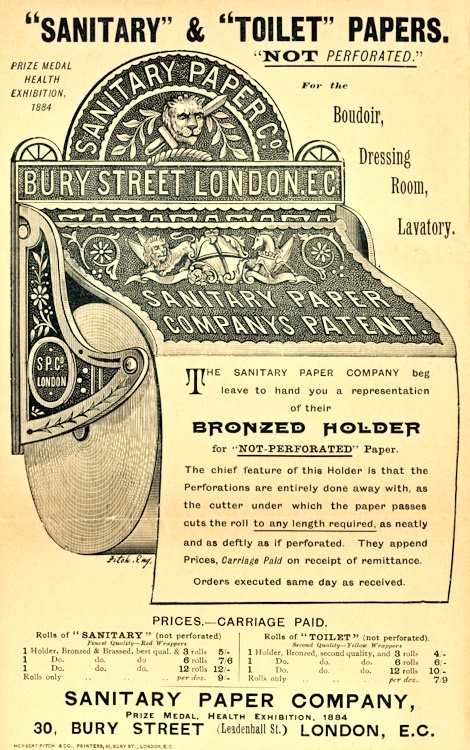 Image of Victorian toilet roll holder 1884