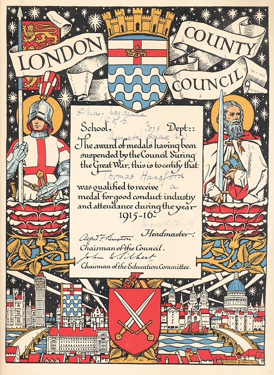 Image of London County Council certificate