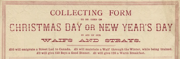 Detail of Christmas contribution leaflet for Boy's Home