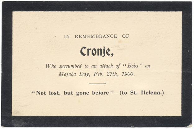 Mock mourning card