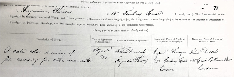 Copyright registration record