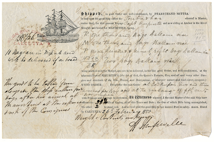 Bill of Lading 1855